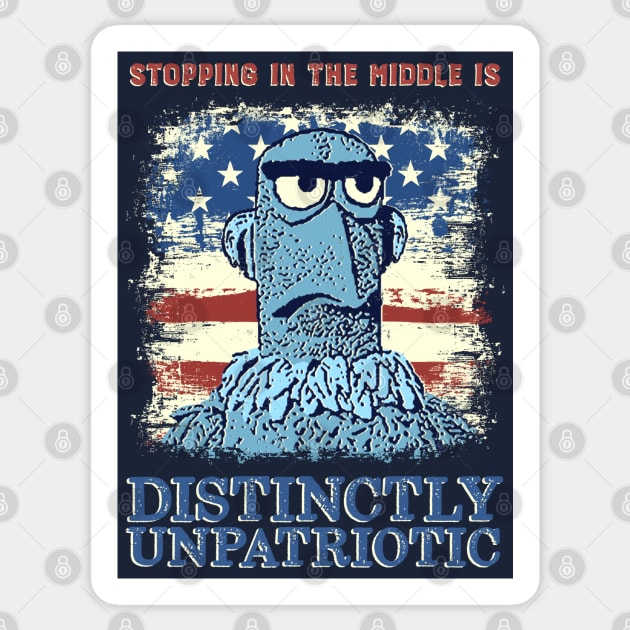 Distinctly Unpatriotic Sticker by onarolltees